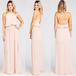 Show Me Your Mumu Heather Halter Dress Dusty Blush NEW